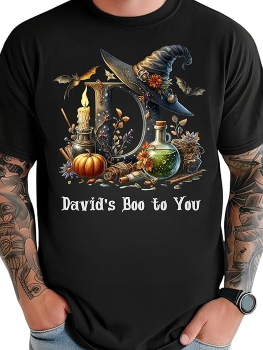 Fun Halloween - Pumpkin Shirt, Witch Hat, Pattern T-shirt - Customized T-shirt